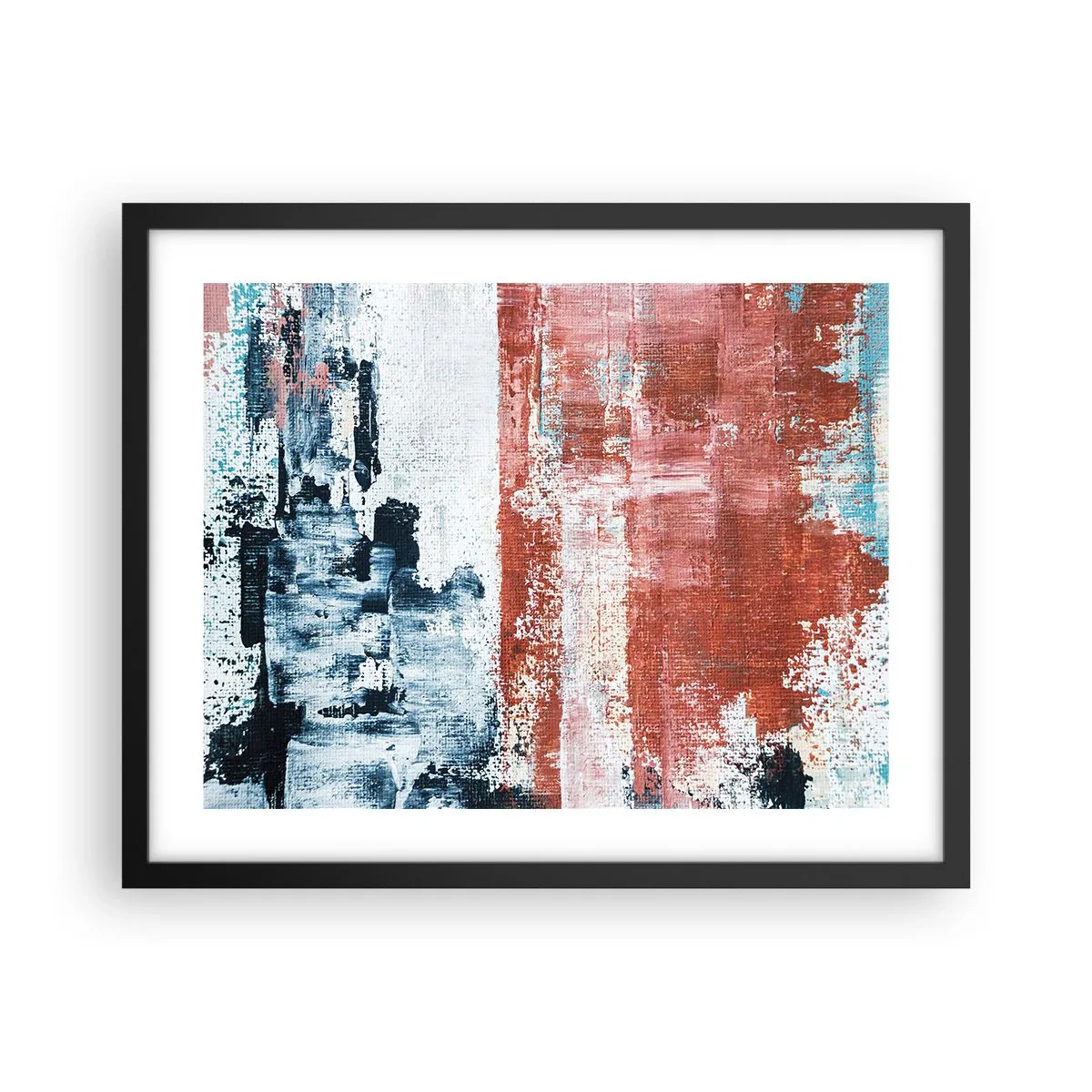 Poster in een zwarte lijst - Fifty Fifty abstract - 50x40 cm
