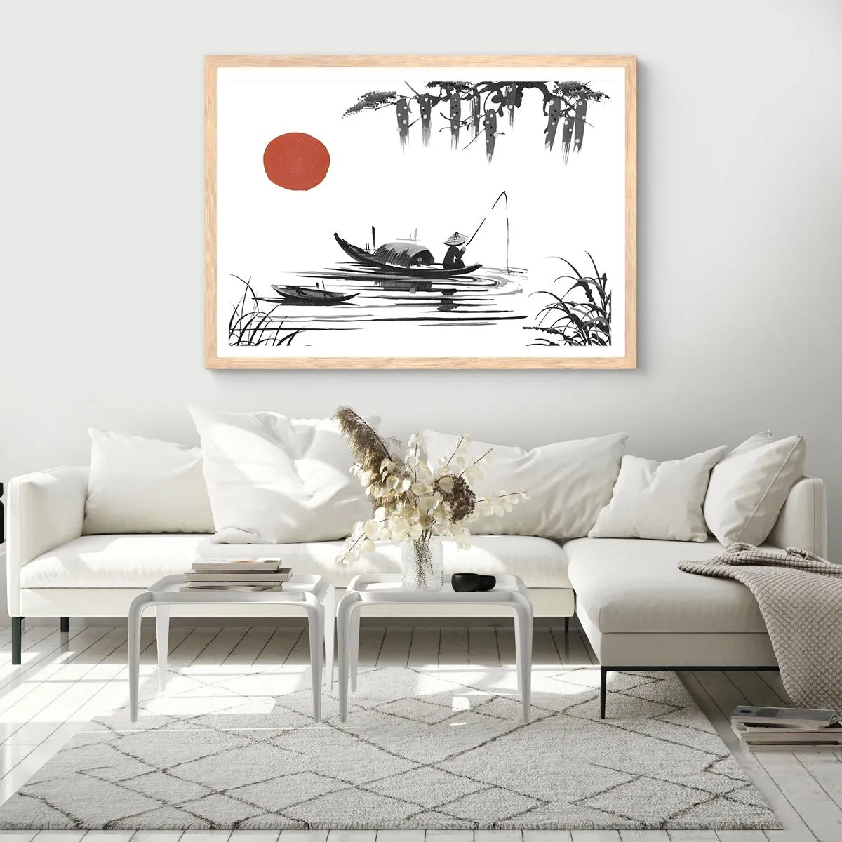 Een poster in een licht eiken lijst - Aziatische middag - 70x50 cm