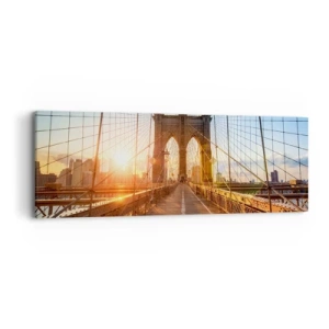 Schilderen op canvas - Op de gouden brug - 90x30 cm