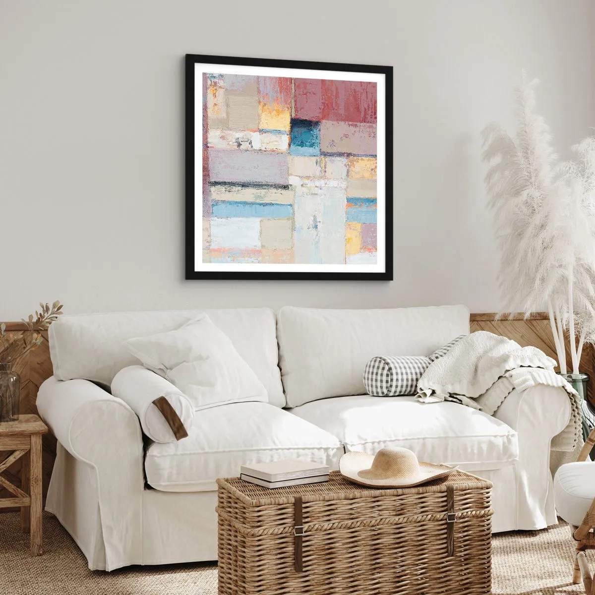 Poster in een zwarte lijst - De rust van geometrie - 60x60 cm