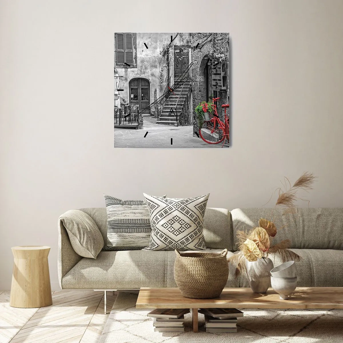 Wandklok - Klok - Toscaanse steeg - 40x40 cm