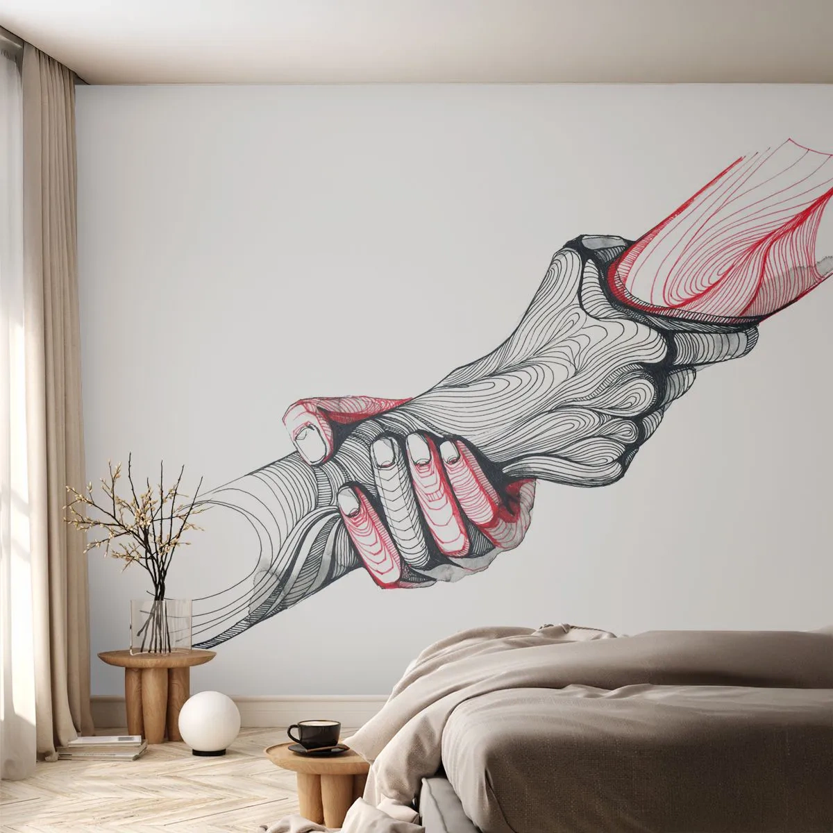 Zelfklevend Fotobehang Deluxe Sticker - Je bent in goede handen - Abstractie, Mensen, Hand - 250x175 cm