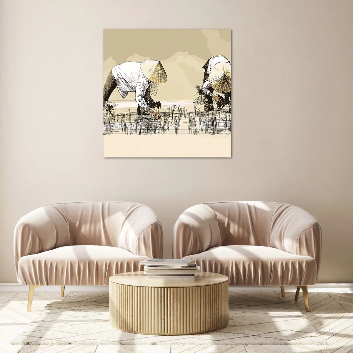 Schilderen op glas - Succesvolle oogst - 40x40 cm