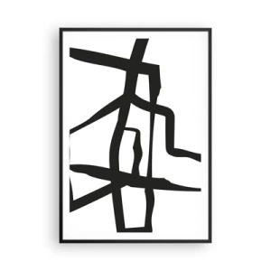 Poster in een zwarte lijst - Zwart-wit ontwerp - 70x100 cm