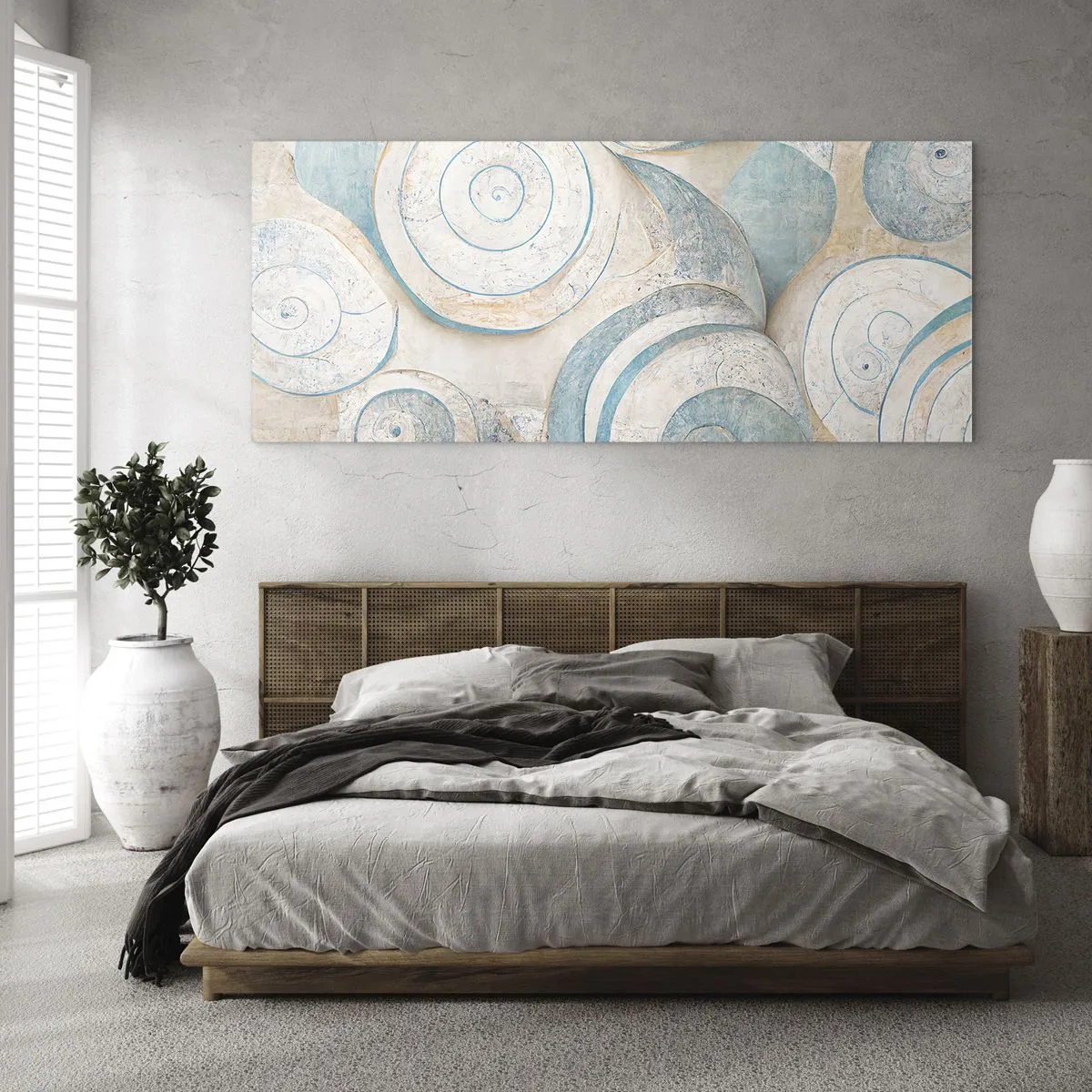Schilderen op glas - Wat zit er in de schelp? - 160x50 cm
