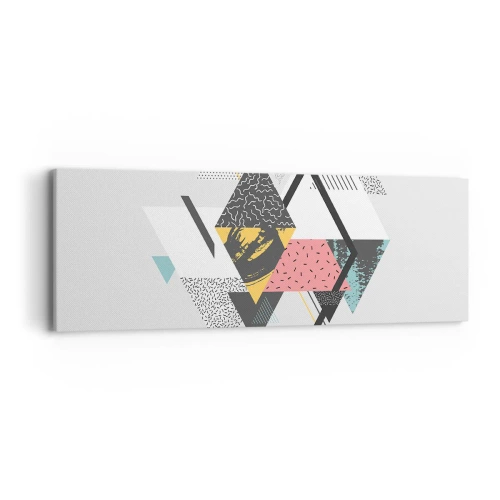 Schilderen op canvas - Variatie op driehoek en ruit - 90x30 cm