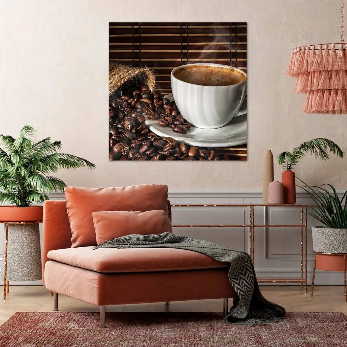 Schilderen op canvas - De zwartheid van steenkool, de helderheid van barnsteen - 40x40 cm