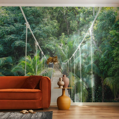 Fotobehang Premium Canvas - Welkom in de jungle! - Landschap, Oerwoud, Honduras - 450x315 cm