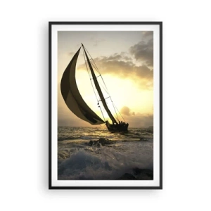 Poster in een zwarte lijst - Met de wind en tegen de wind - 61x91 cm