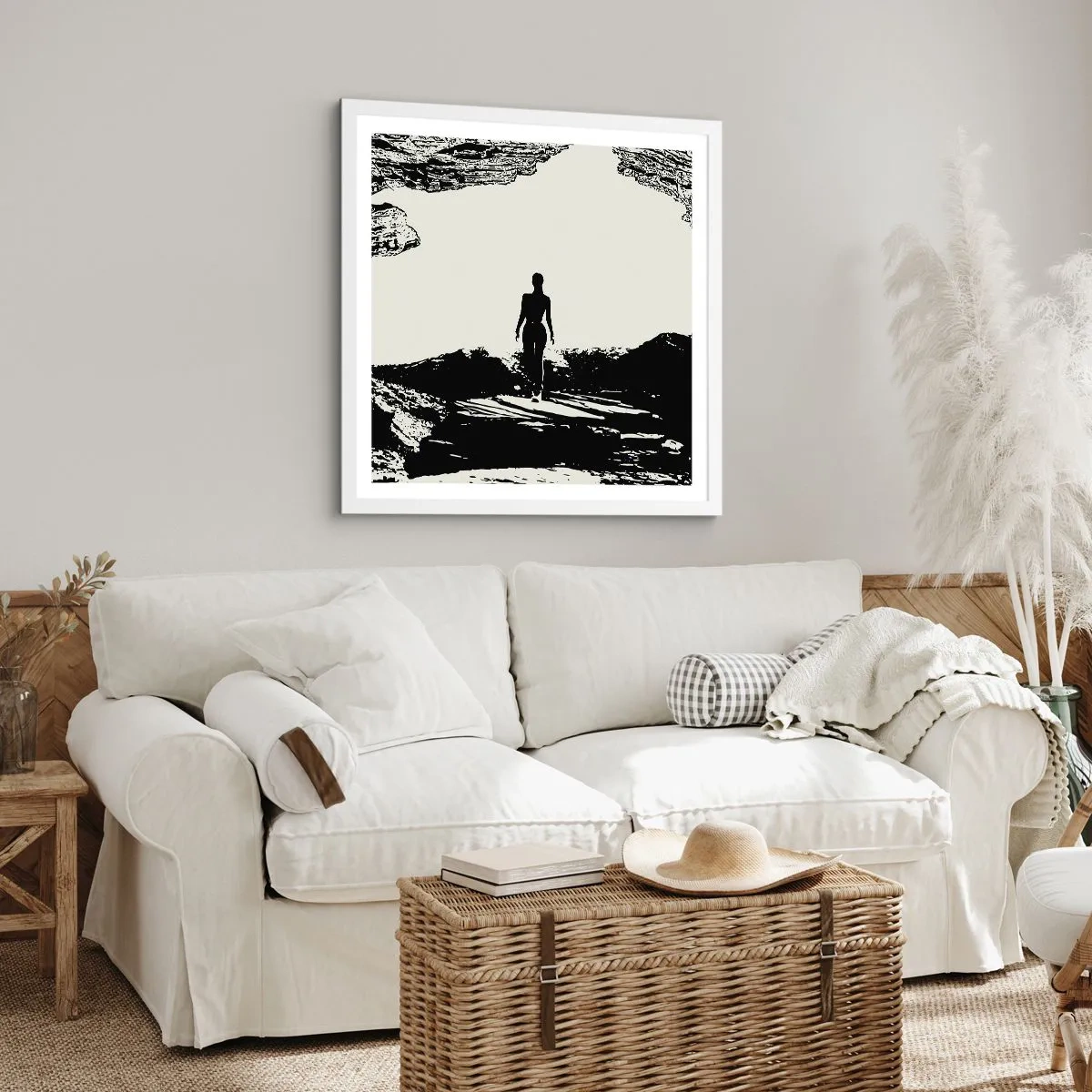 Poster in een witte lijst - Een nieuwe kijk - 60x60 cm