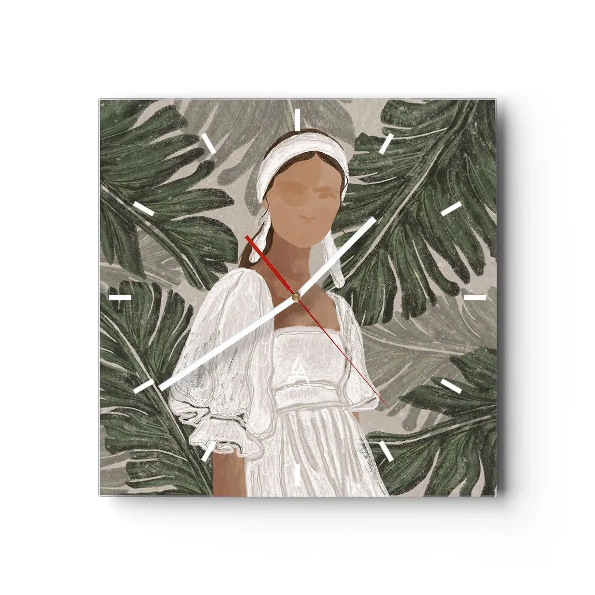 Wandklok - Klok - Exotisch portret - 40x40 cm