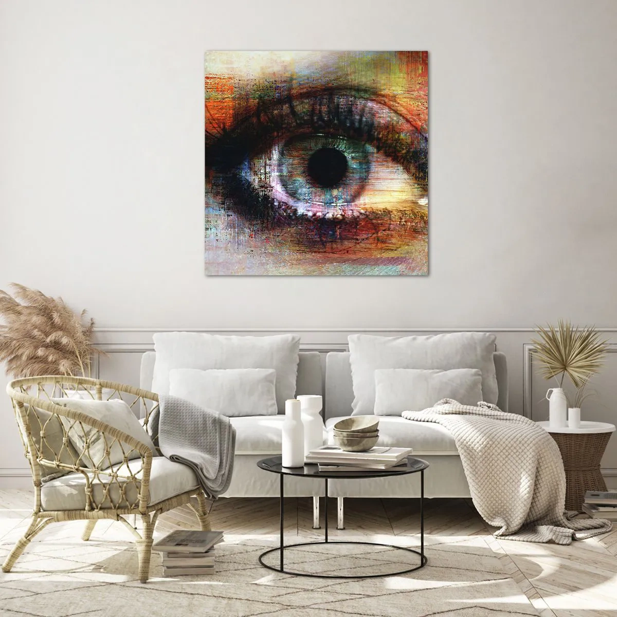 Schilderen op glas - Je kunt in de ziel kijken - 50x50 cm