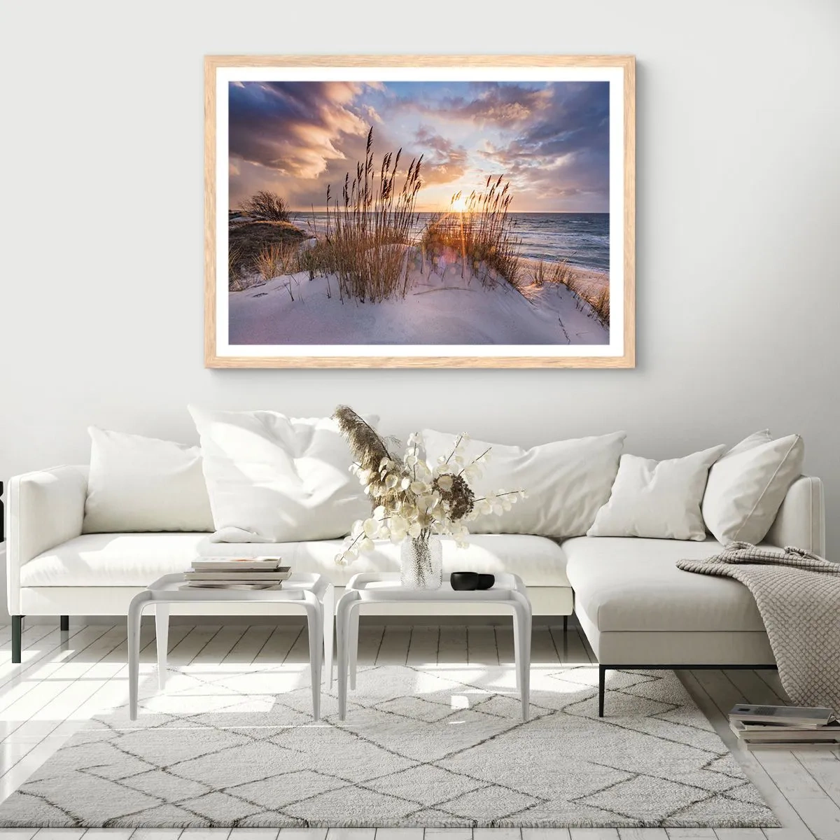 Een poster in een licht eiken lijst - Afscheid van de zon en de wind - 70x50 cm