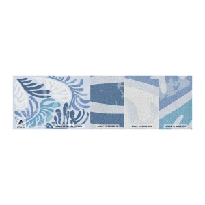 Fotobehang Monster Premium Canvas - Blauwe varens - Minimalisme, Pastel, Boho - 100x30 cm