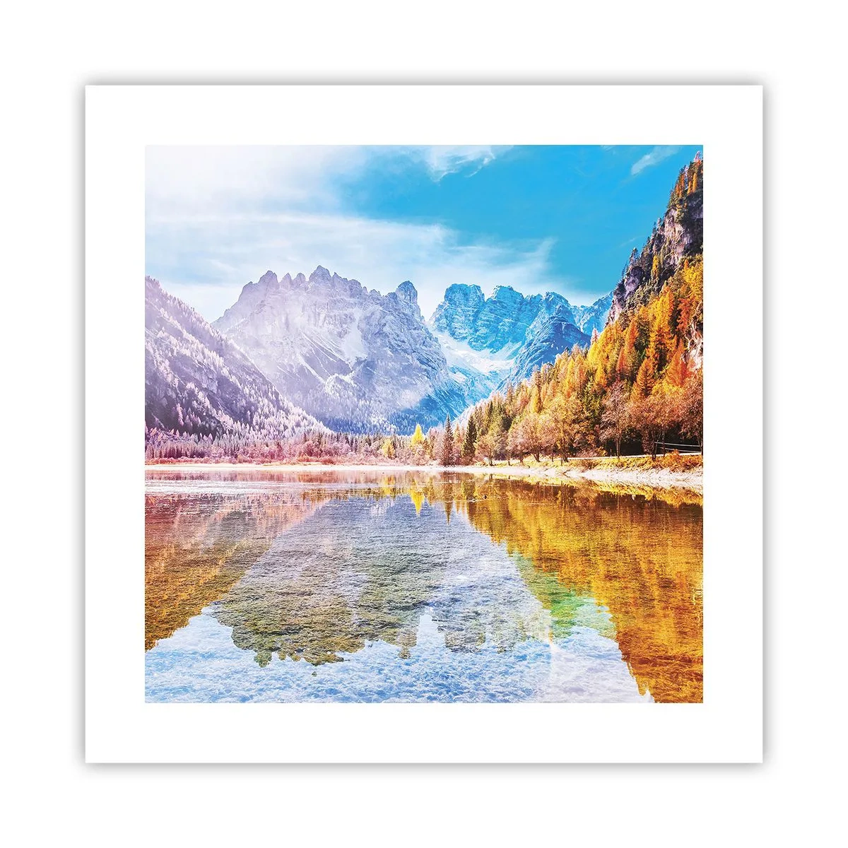 Poster - En het is al herfst in de bergen - 40x40 cm