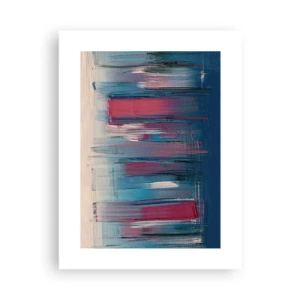 Poster - Verticale compositie in blauw en rood - 30x40 cm
