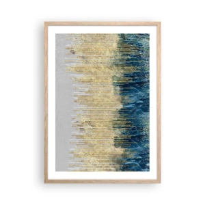 Een poster in een licht eiken lijst - Vergulde grens - 50x70 cm