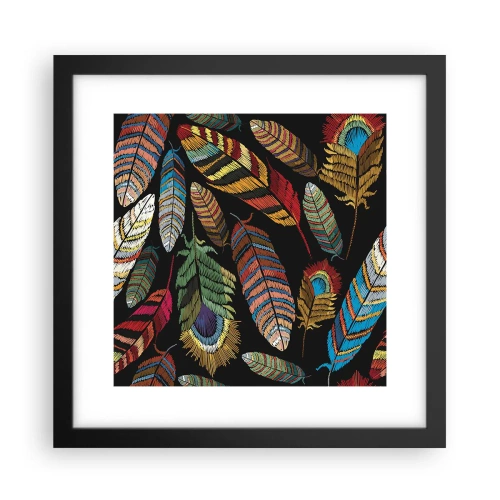 Poster in een zwarte lijst - Het vogelcarnaval - 30x30 cm