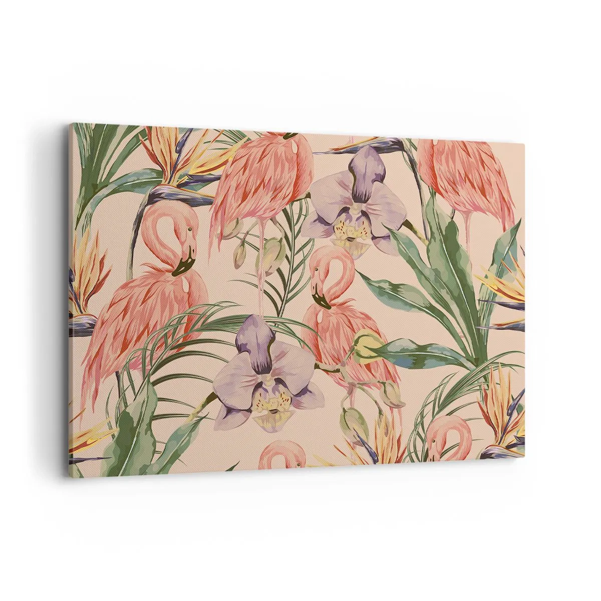 Schilderen op canvas - Roze ballet in bloemen - 120x80 cm