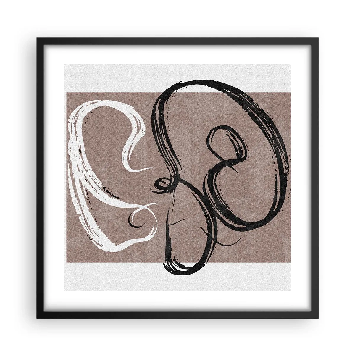 Poster in een zwarte lijst - Compositie – de zoektocht naar volheid - 50x50 cm