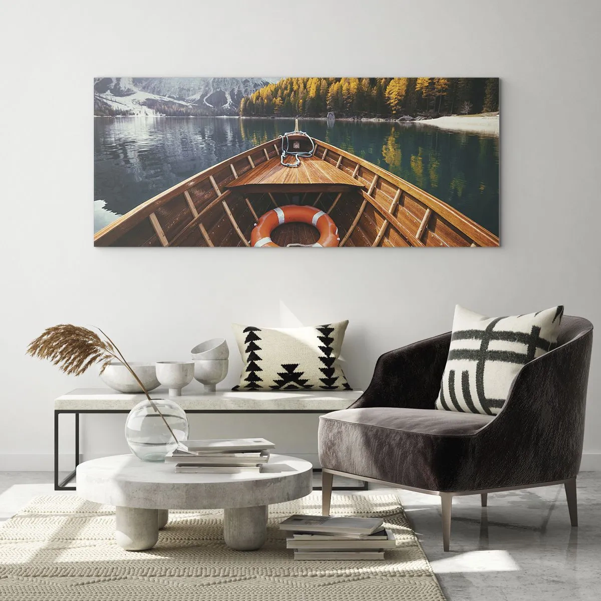 Schilderen op glas - Bergtocht - 140x50 cm