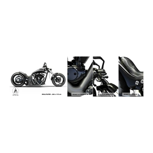 Fotobehang Staaltje Standard Eco - Voor wie van vrijheid houdt - Automobiel, Motor, Bijl - 100x30 cm