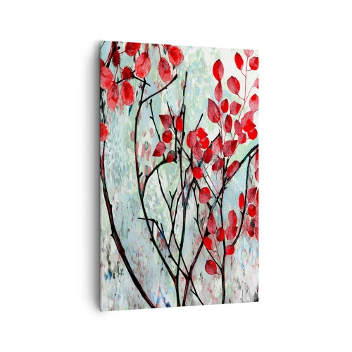 Schilderen op canvas - Boom in scharlaken - 80x120 cm