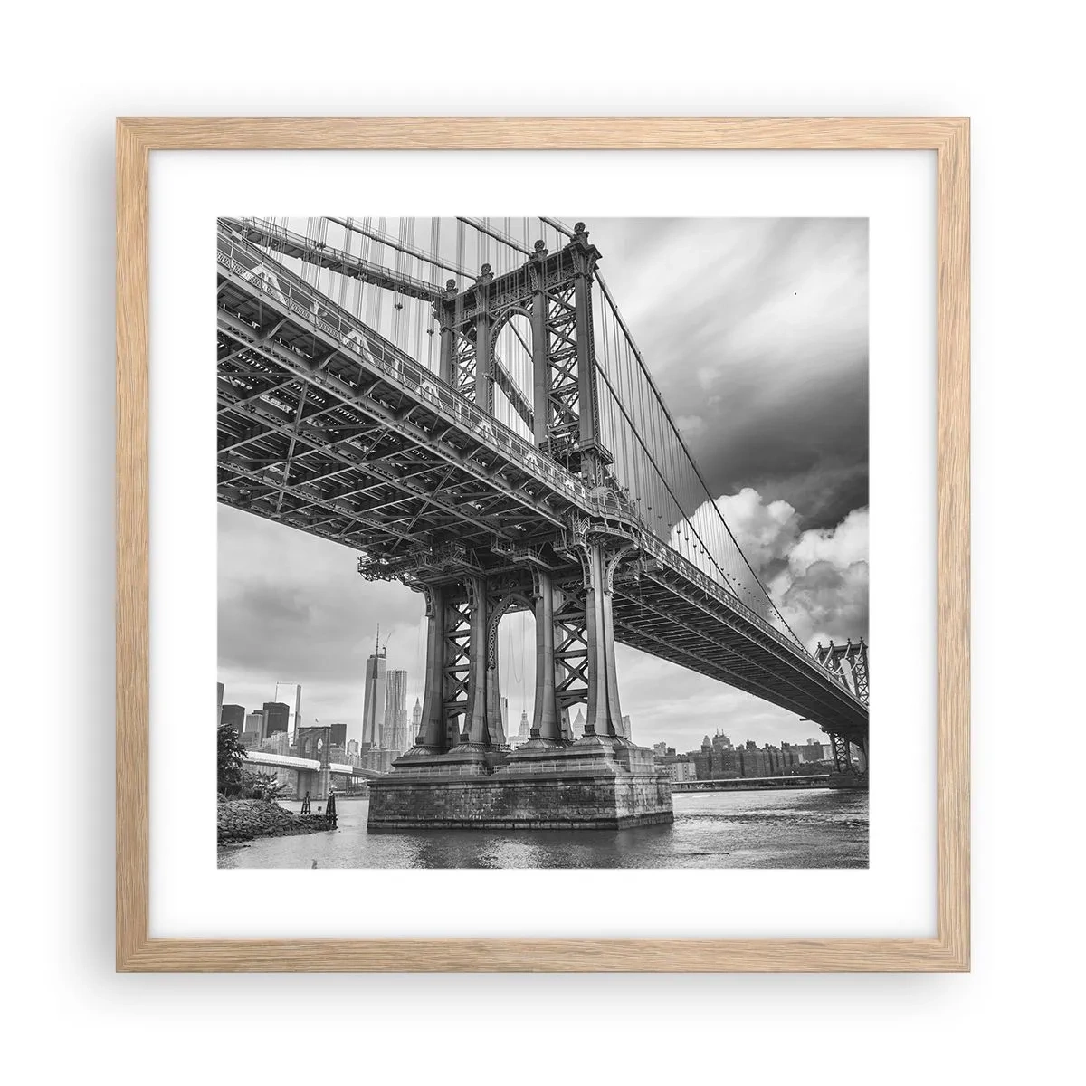 Een poster in een licht eiken lijst - Naar het hart van de stad - 40x40 cm