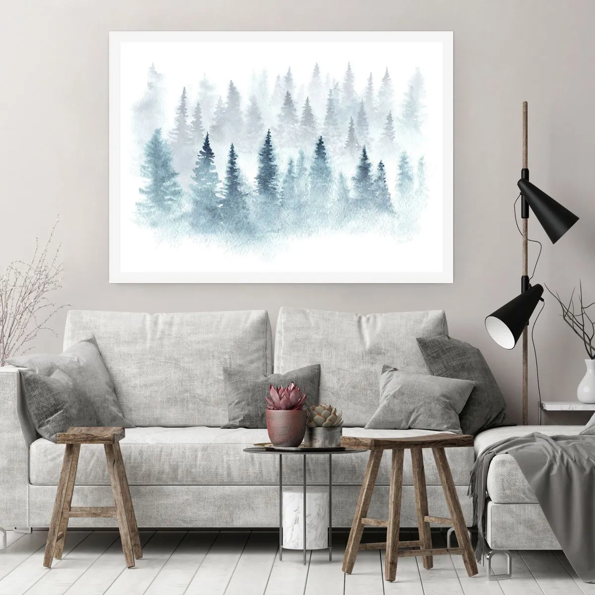 Poster - Gehuld in mist - 70x50 cm
