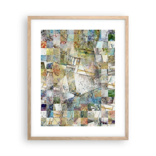 Een poster in een licht eiken lijst - Geometrische schuifeling - 40x50 cm