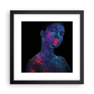 Poster in een zwarte lijst - in sterrenstof - 30x30 cm