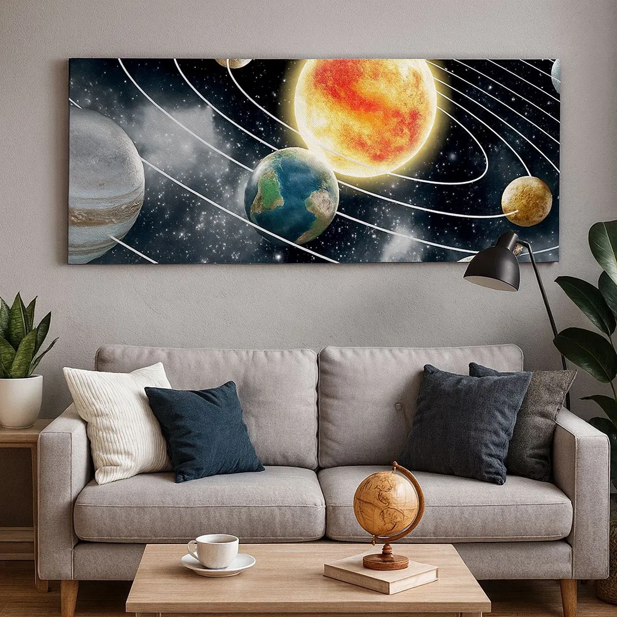 Schilderen op canvas - Kosmische dans - 100x40 cm