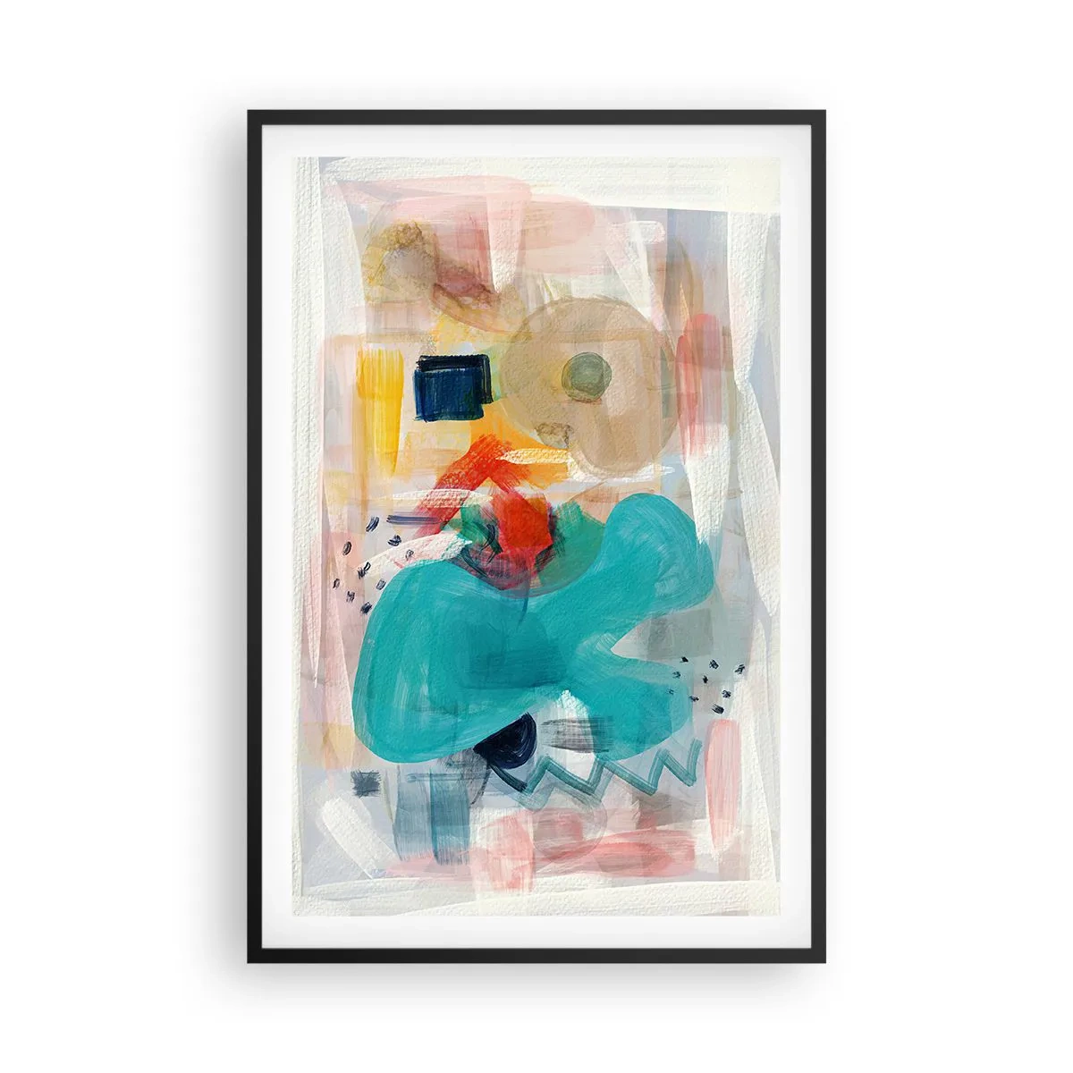 Poster in een zwarte lijst - Kleurrijk spel - 61x91 cm
