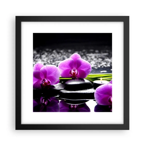 Poster in een zwarte lijst - Verdrinken in rust en stilte  - 30x30 cm