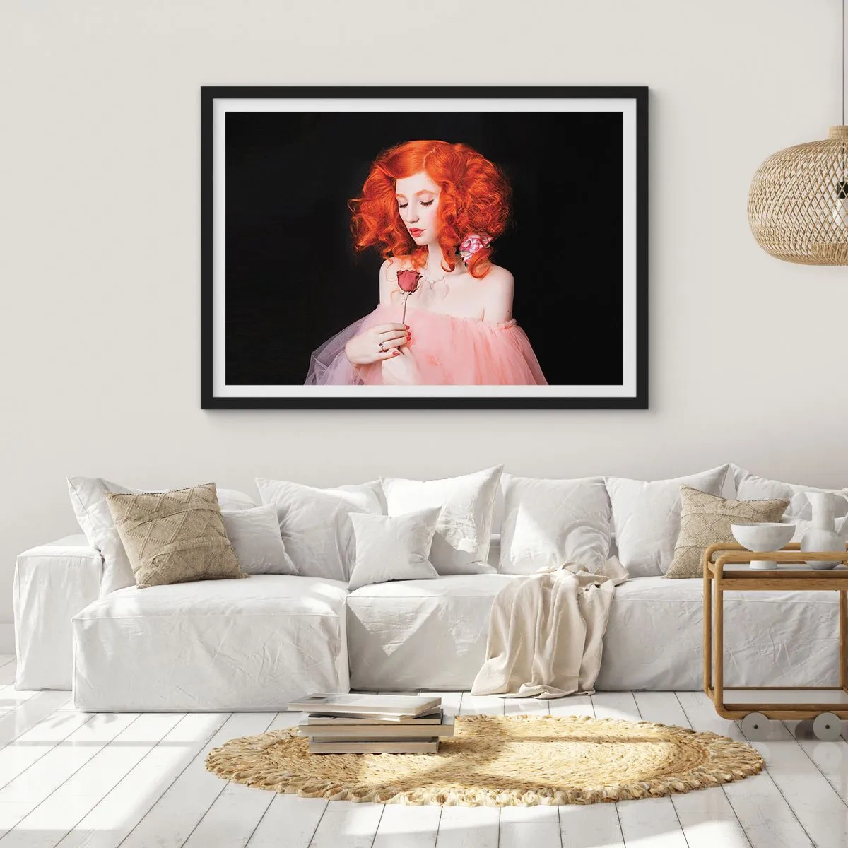 Poster in een zwarte lijst - In barokstijl - 70x50 cm