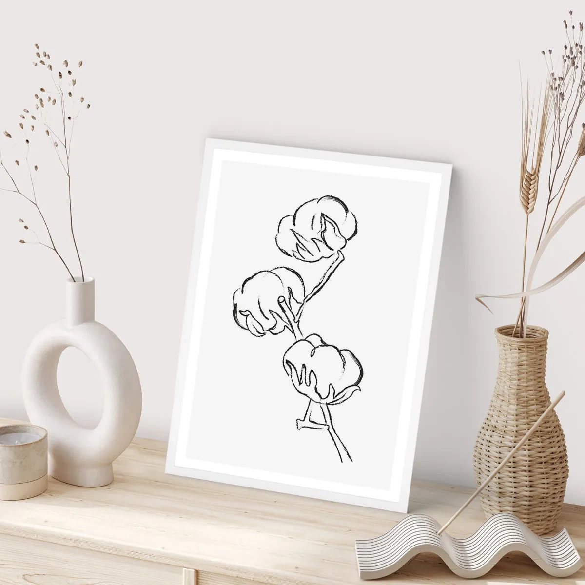 Poster in een witte lijst - Katoen dons - 70x100 cm