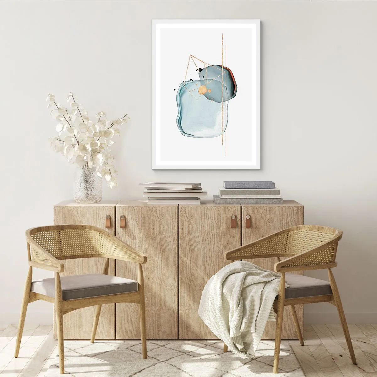 Poster in een witte lijst - Een studie van druppels - 61x91 cm