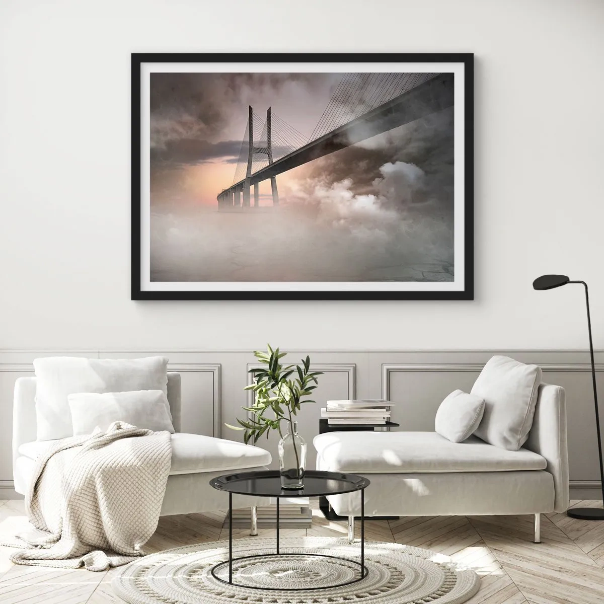 Poster in een zwarte lijst - Bij de rivier die niet bestaat - 91x61 cm