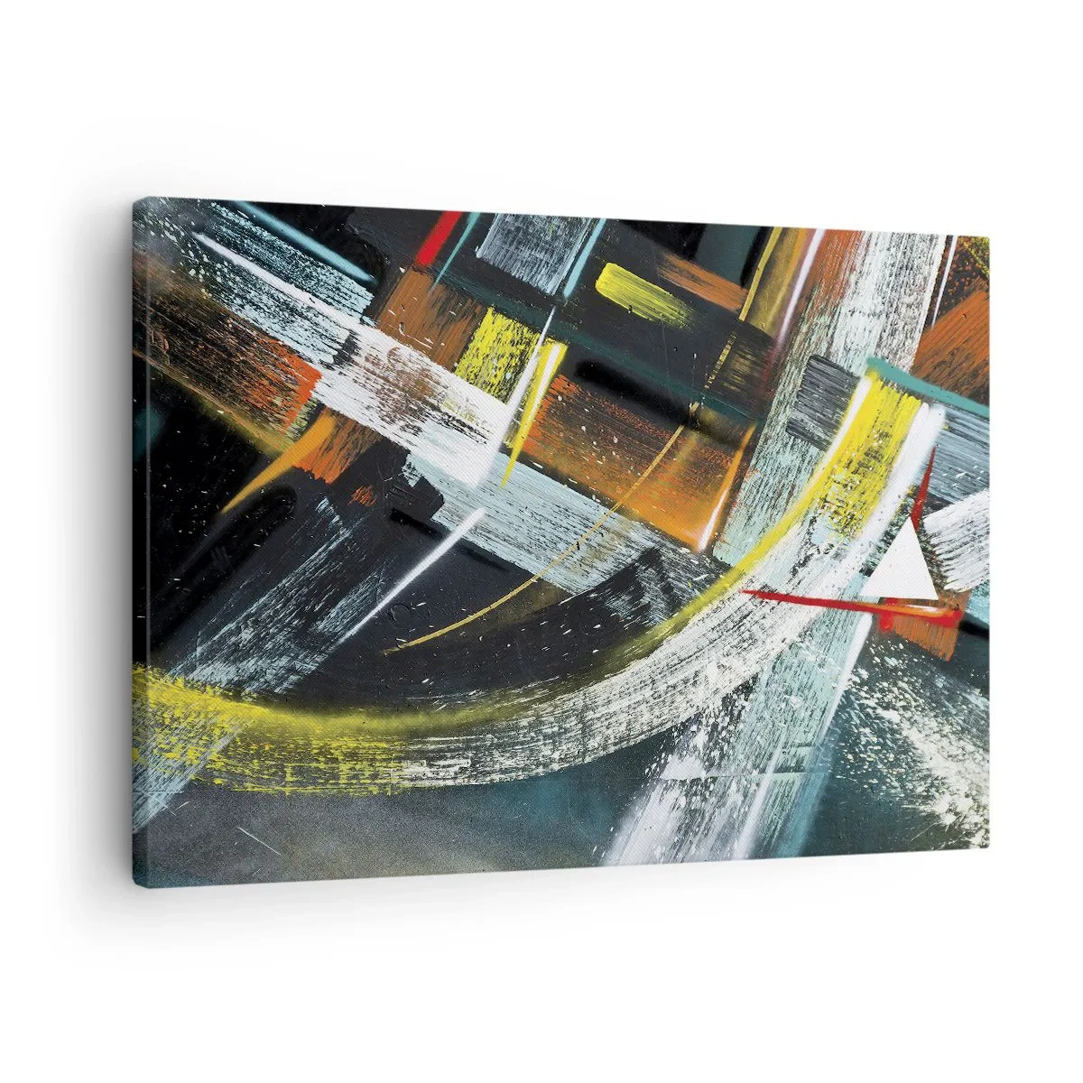 Schilderen op canvas - Kleurrijke abstracte penseelstreken - 70x50cm - De energie van beweging - Moderne wanddecoratie voor woonkamer en slaapkamer ARTTOR