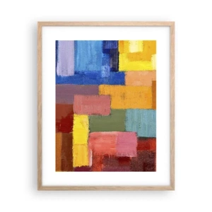 Een poster in een licht eiken lijst - Elk is anders, allemaal kleurrijk - 40x50 cm