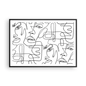 Poster in een zwarte lijst - In verwarde emoties - 100x70 cm