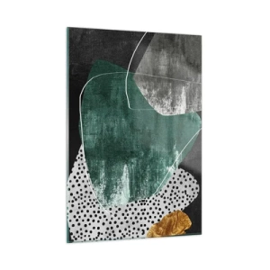 Schilderen op glas - Kleurrijke abstractie met bladgoud - 50x70 cm