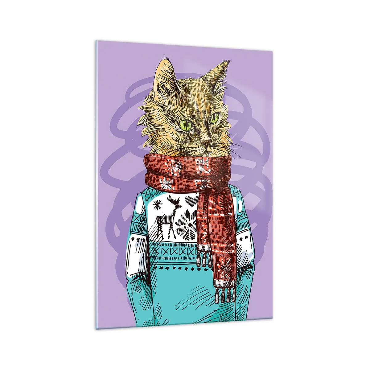 Schilderen op glas - De kat niet alleen in schoenen - 70x100 cm