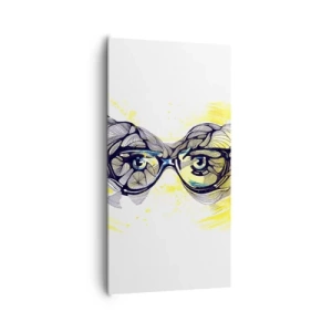 Schilderen op canvas - Door een blauwe bril - 65x120 cm