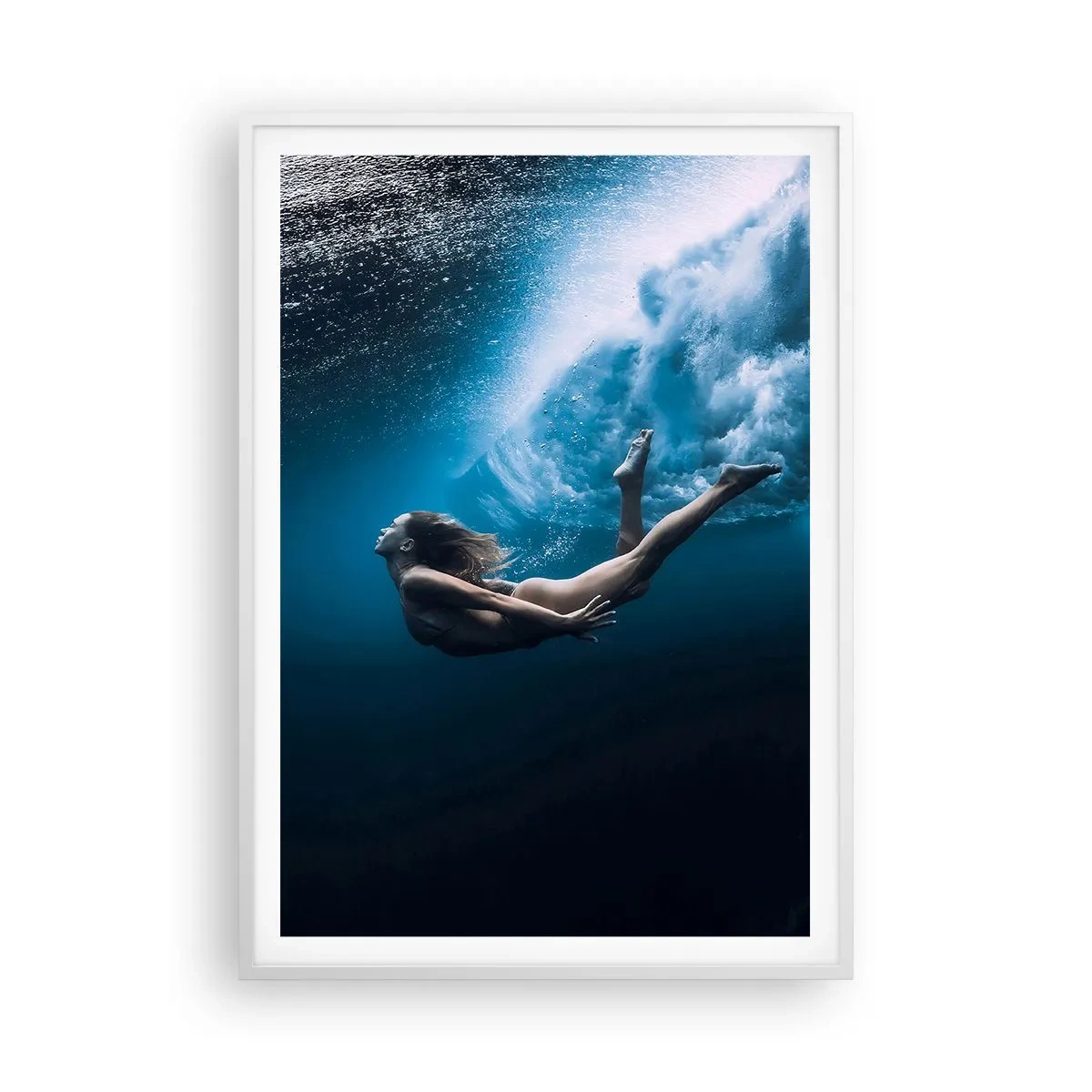 Poster in een witte lijst - Een moderne zeemeermin - 70x100 cm