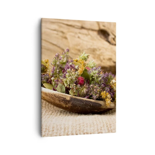 Schilderen op canvas - Kleurrijke bloemen en geurige kriuden - 50x70 cm