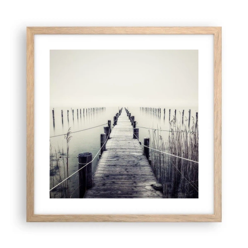 Een poster in een licht eiken lijst - Dompel jezelf onder in vrede - 40x40 cm