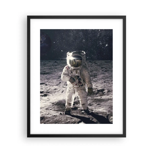 Poster in een zwarte lijst - Groetjes van de maan - 40x50 cm