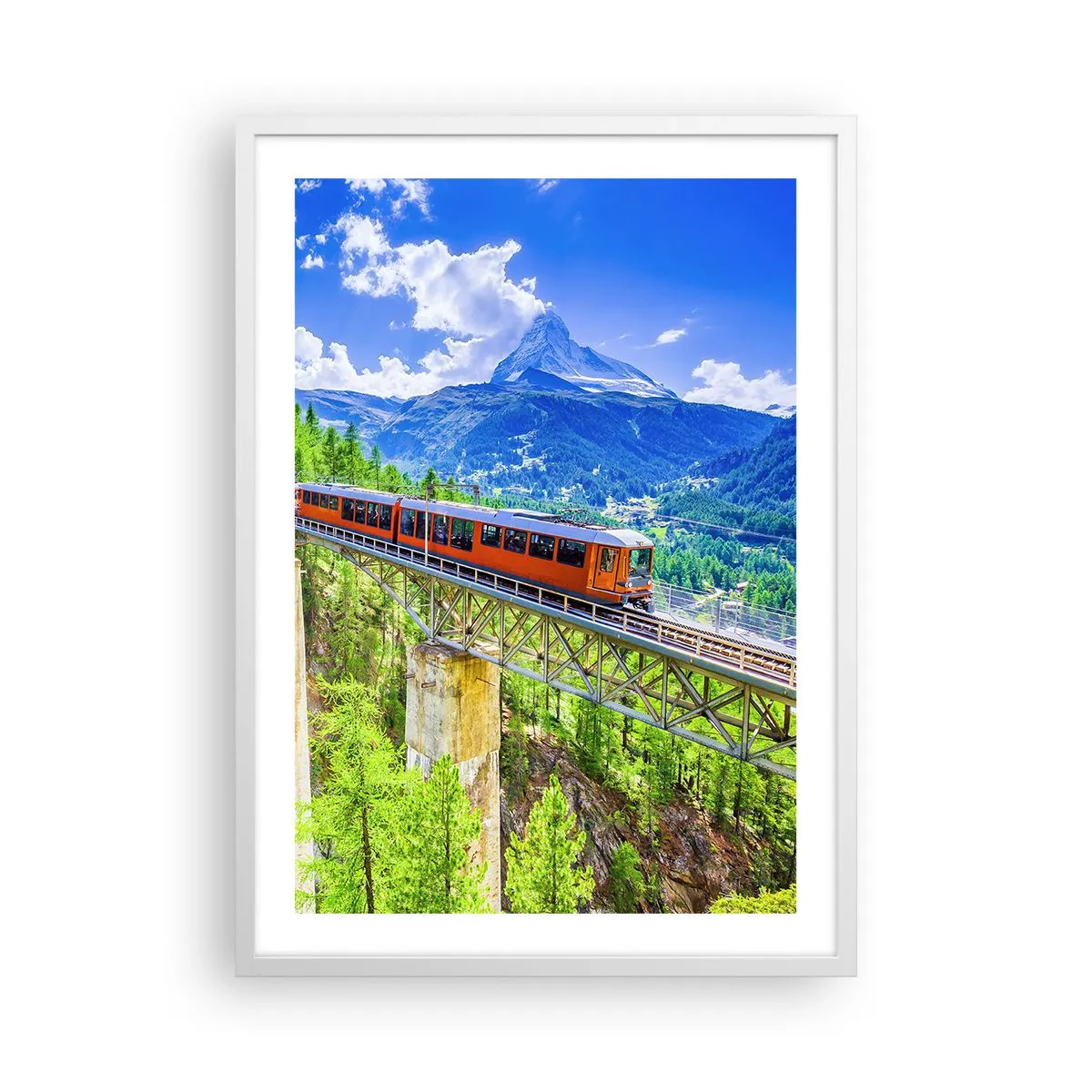 Poster in een witte lijst - Het is tijd voor de Alpen - 50x70 cm