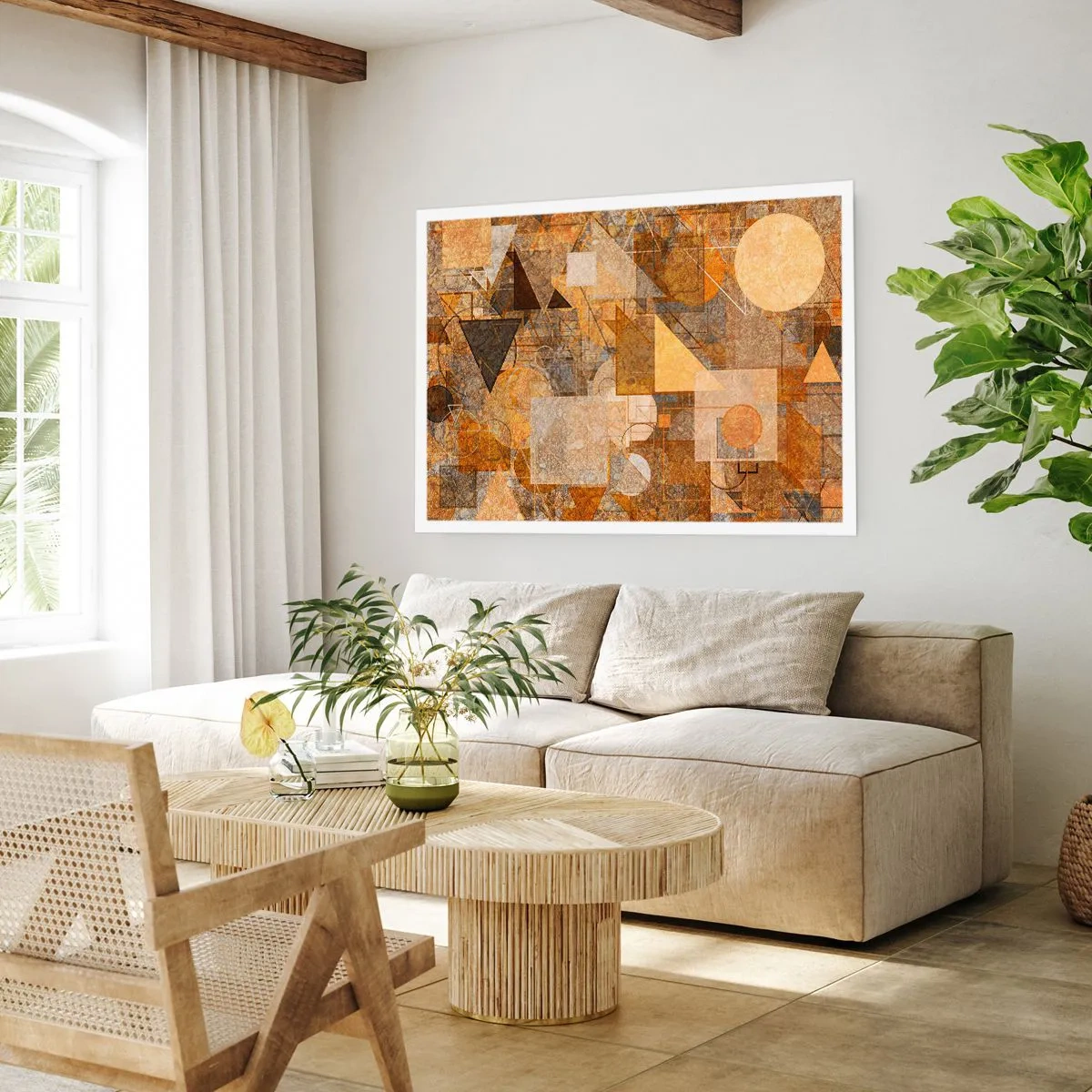 Poster - Een kubistische studie van brons - 40x30 cm